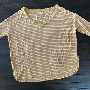 AEO YELLOW STRIPED RELAXED/OVERSIZED LONG SLEEVE